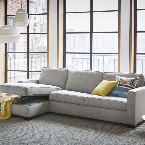 Left facing trudeau sectional store sofa with storage