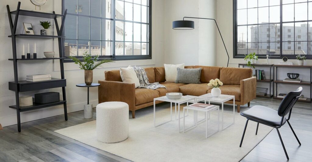 article leather sectional