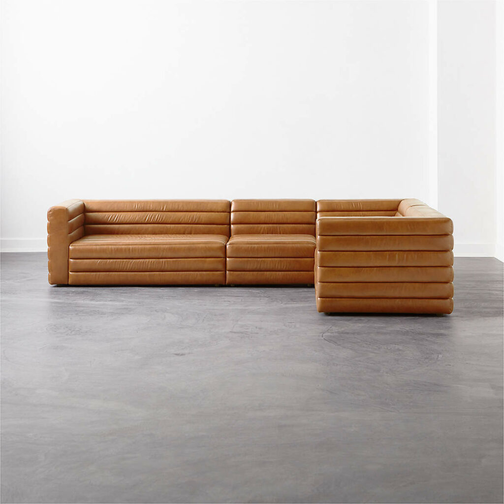 strato leather sectional